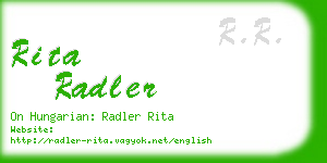 rita radler business card